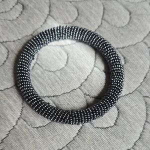 Elegant Black Beaded Bracelet, Size small
